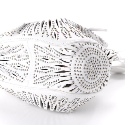 Alaia Calfskin Lux Laser Cut Studded Rose-Marie 19 Bag White 7 of 8