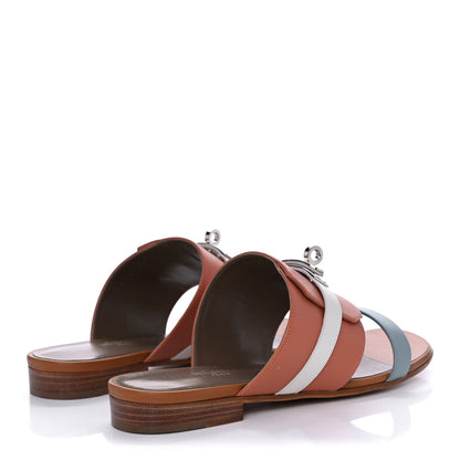 Hermes Calfskin Avenue Sandals 37 Rose Bubinga 4 of 9