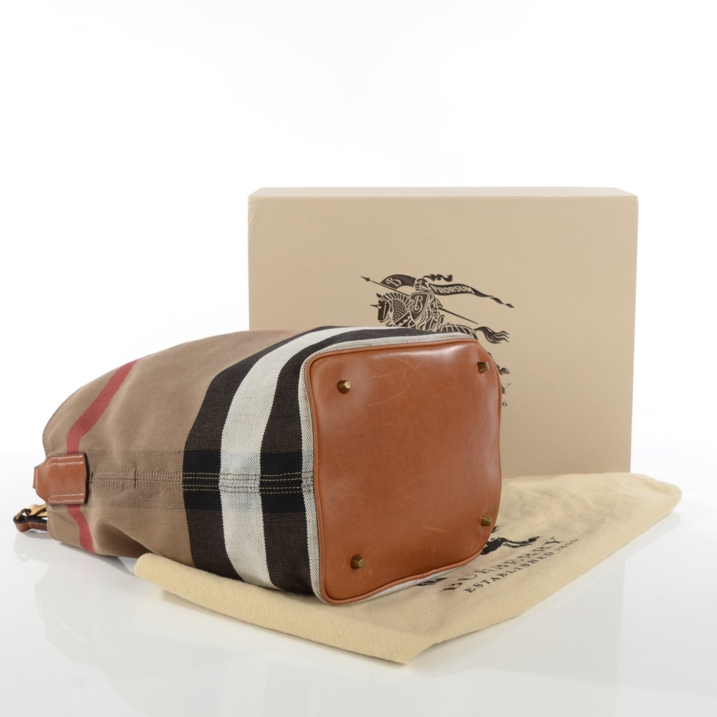 Canvas Mega Check Medium Susanna Hobo Saddle Brown