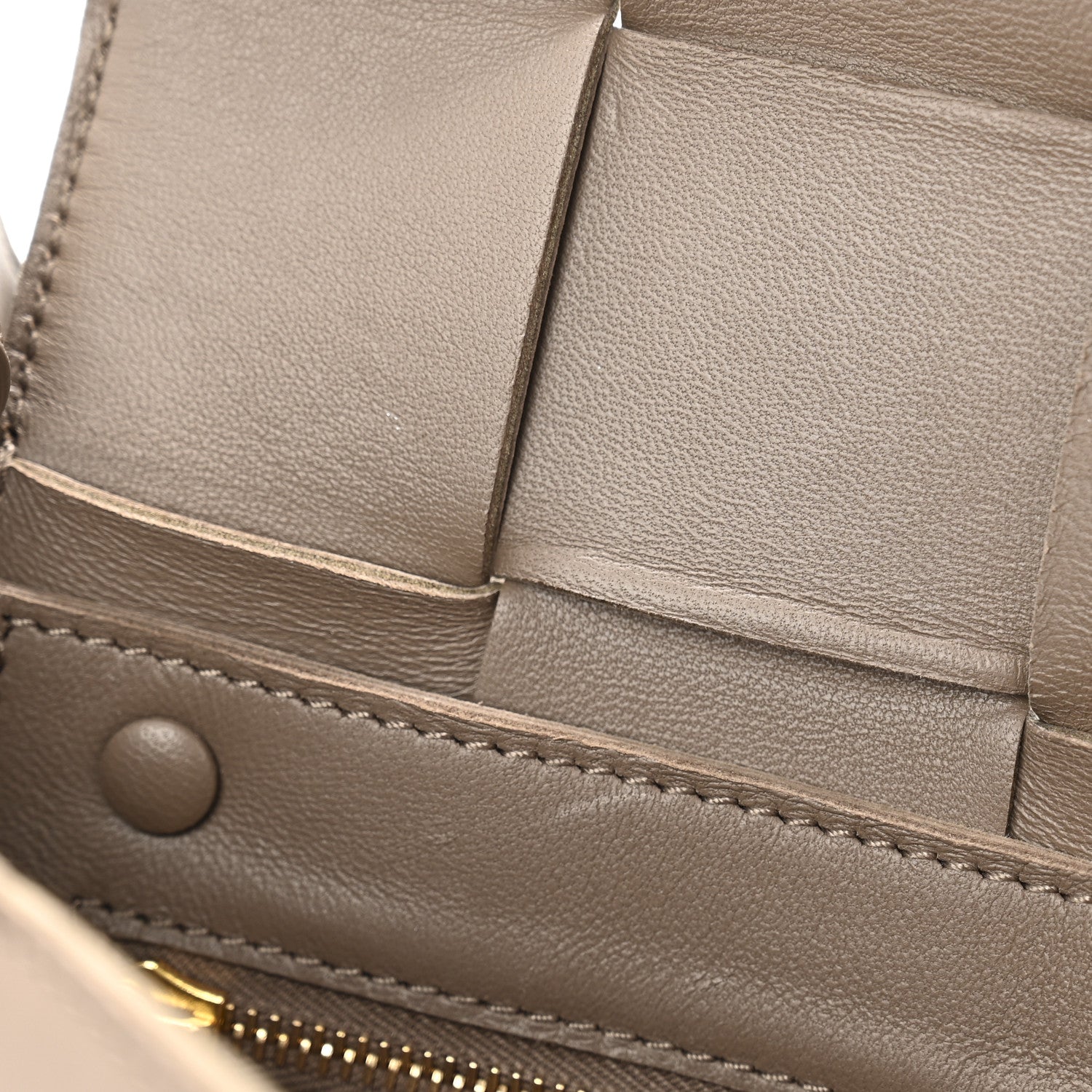 Bottega Veneta Lambskin Maxi Intreccio Cassette Crossbody Bag Taupe Grey 10 of 12