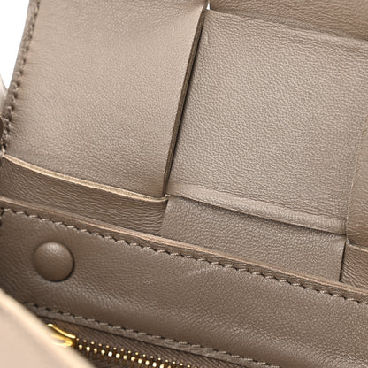 Bottega Veneta Lambskin Maxi Intreccio Cassette Crossbody Bag Taupe Grey 10 of 12