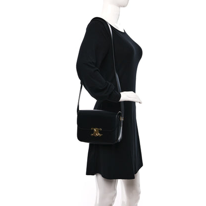 Celine Shiny Calfskin Medium Triomphe Black 2 of 13
