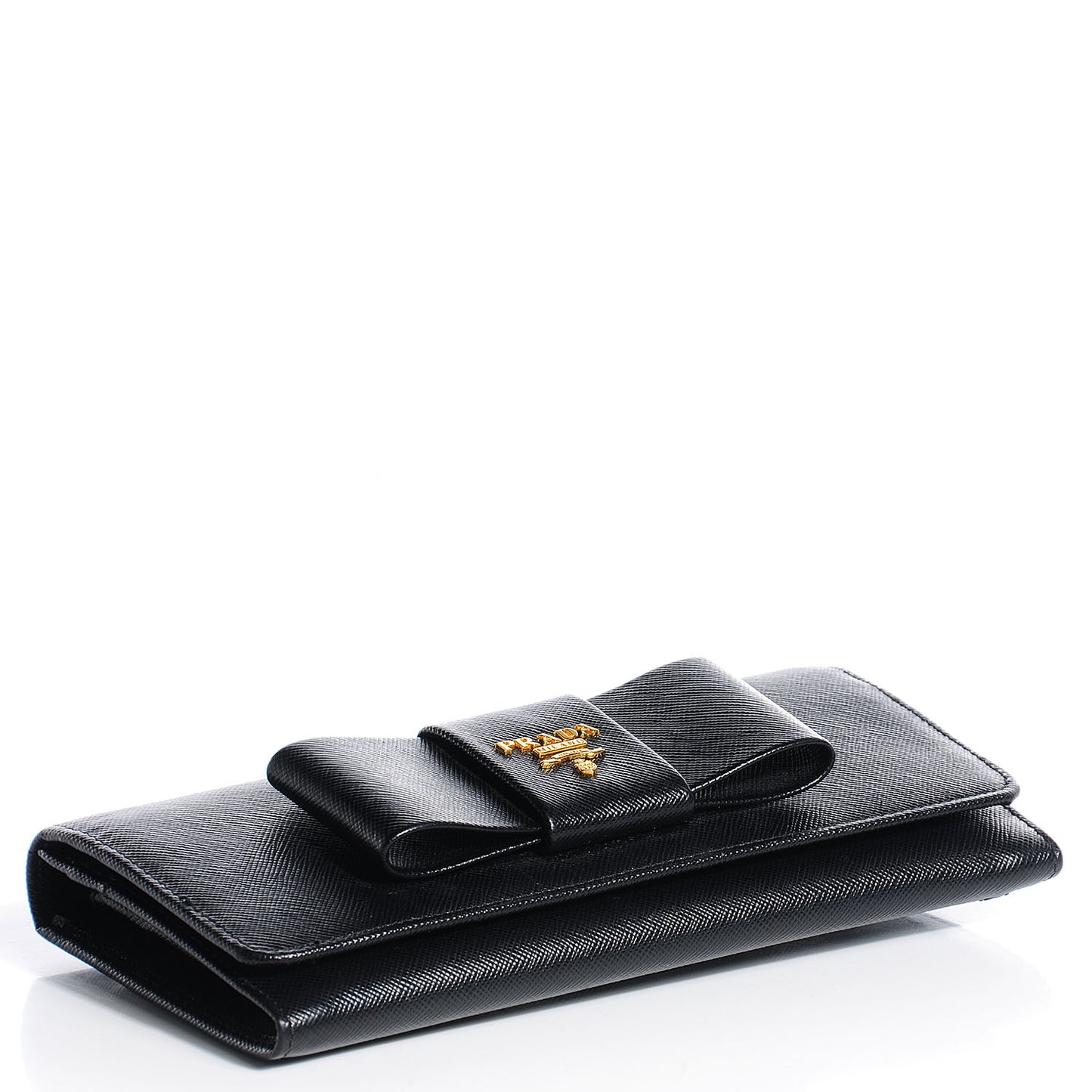 Saffiano Bow Continental Wallet Nero Black