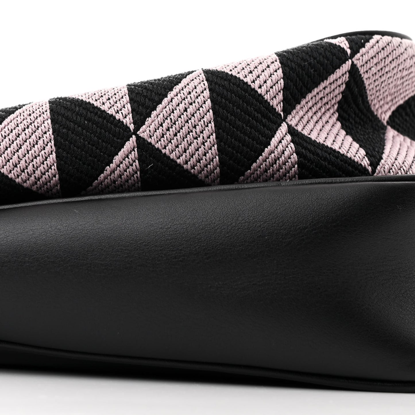 Jacquard Calfskin Triangolo Symbole Embroidered Mini Triangle Double Bag Black Alabastro