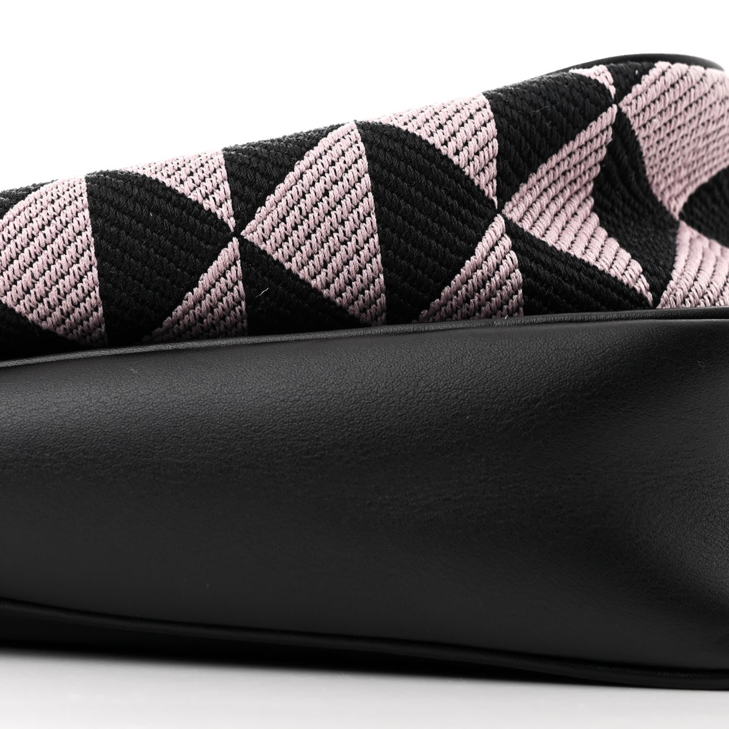 Prada Jacquard Calfskin Triangolo Symbole Embroidered Mini Triangle Double Bag Black Alabastro 10 of 11