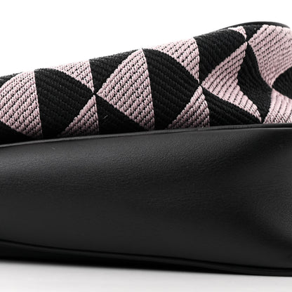Prada Jacquard Calfskin Triangolo Symbole Embroidered Mini Triangle Double Bag Black Alabastro 10 of 11