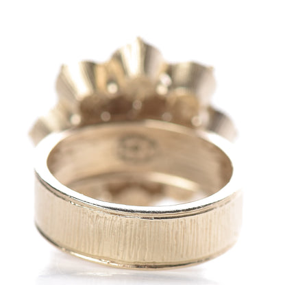 Chanel Crystal CC Ring 6.25 Gold 4 of 6