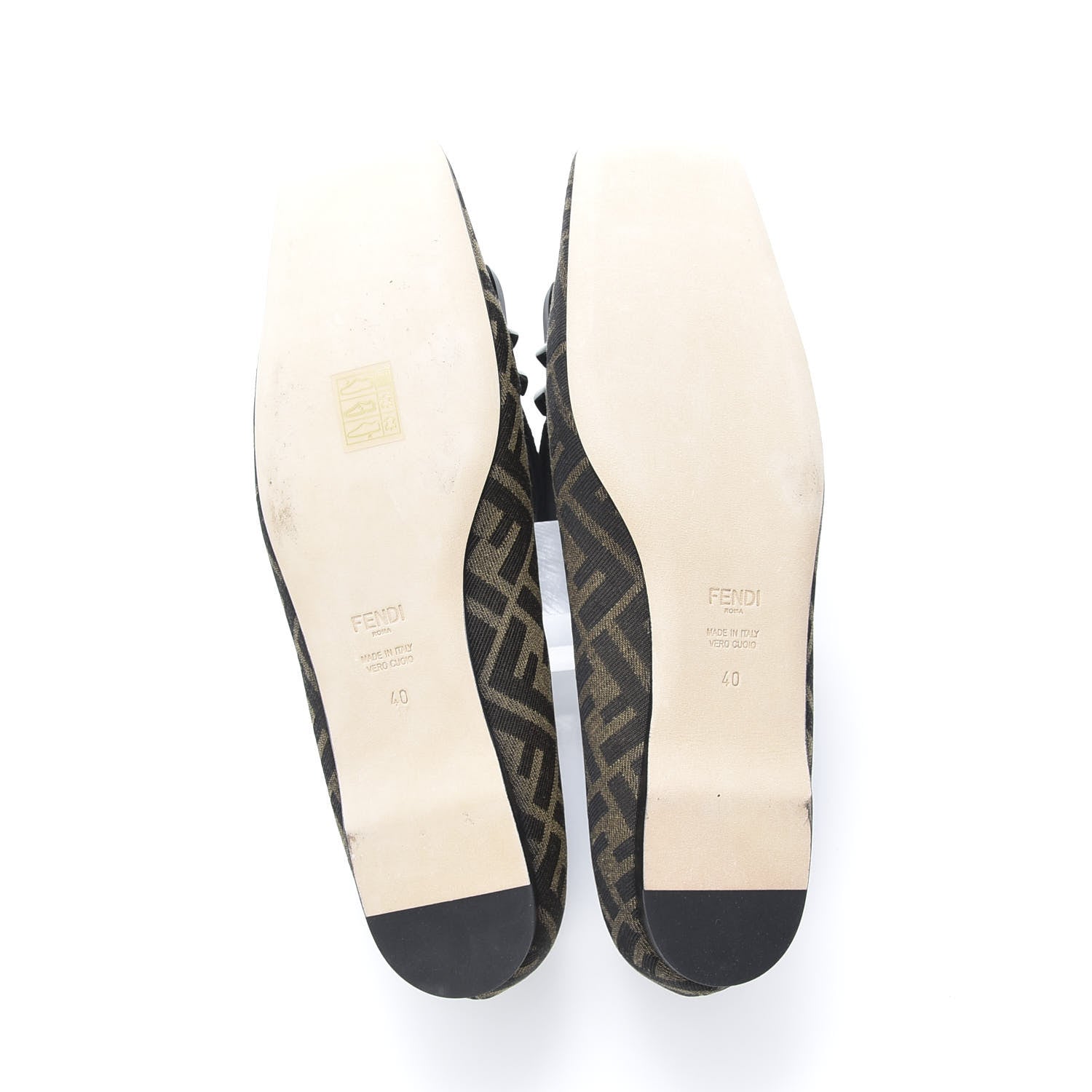 Fendi Jacquard FFreedom Square Toe Loafers 40 Tobacco 5 of 10