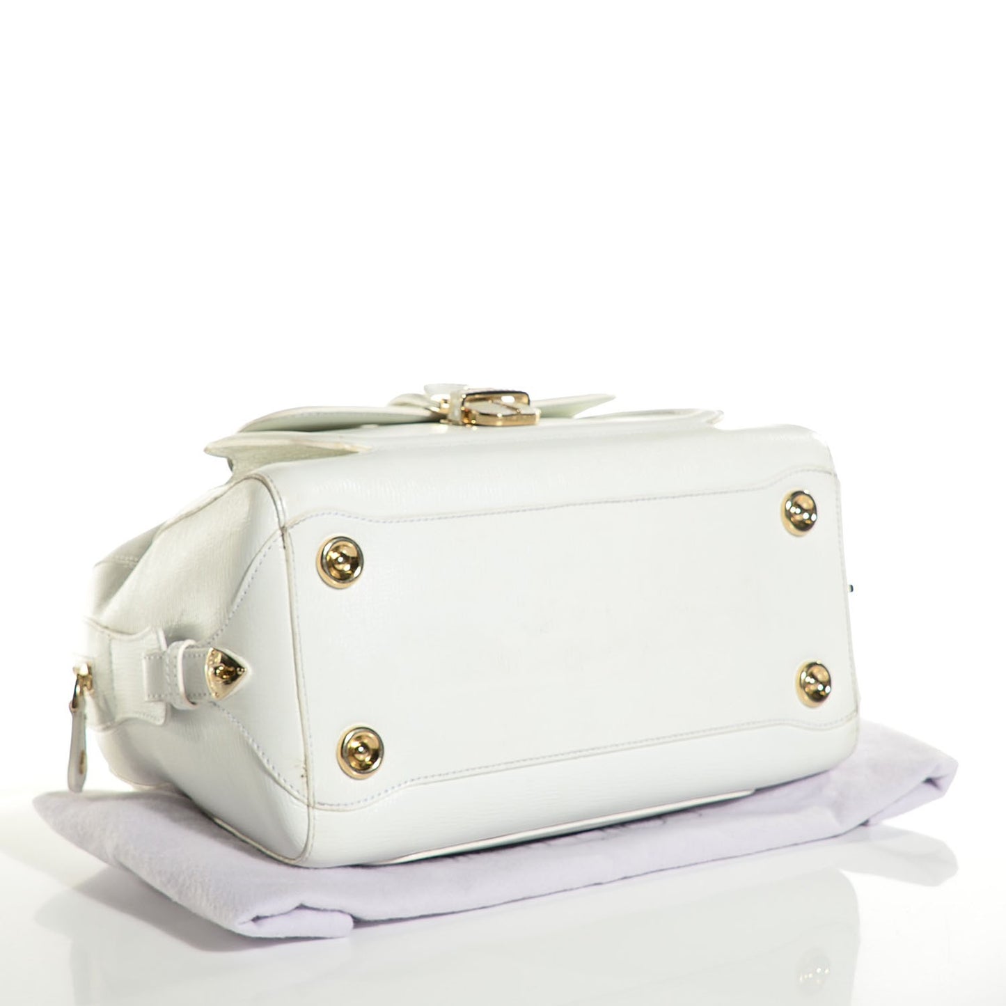 Textured Calfskin Tahula Satchel White