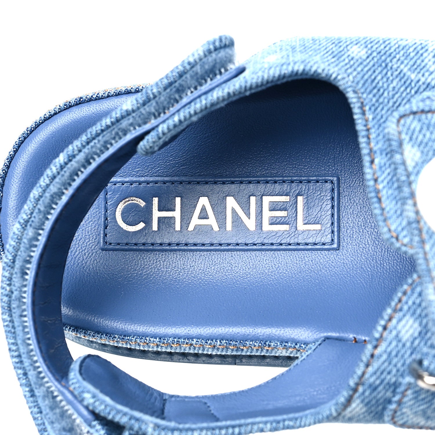 Chanel Denim CC Dad Sandals 39 Light Blue 7 of 9