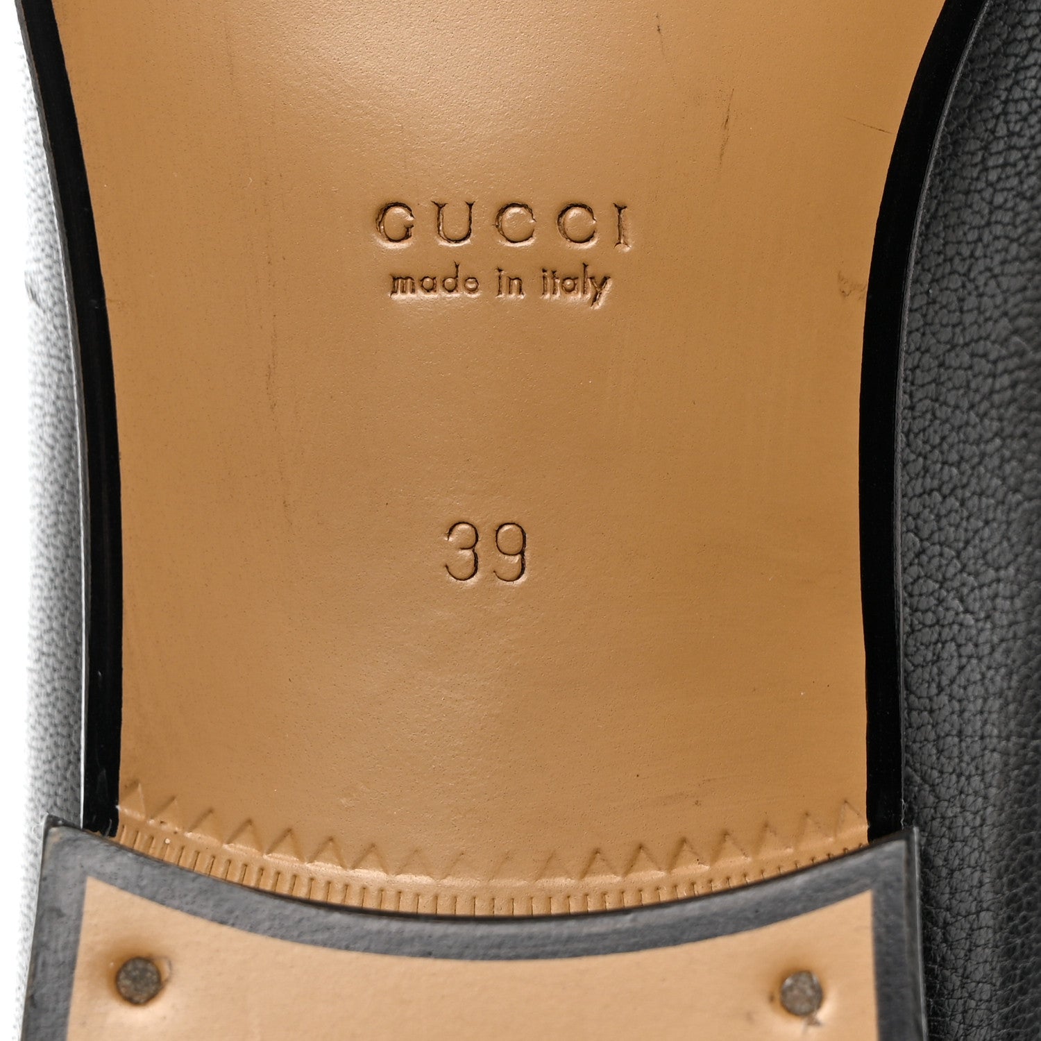 Gucci Goatskin Womens Horsebit Mid-Heel Loafers 39 Black 8 of 8