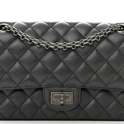 Chanel Metallic Sheepskin Quilted 2.55 Reissue 225 Flap Charcoal 8 of 11