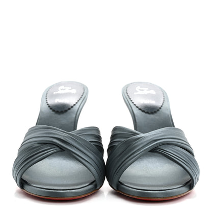 Christian Louboutin Crepe Satin Nicol Is Back 85 Slide Sandals 38 Titan 3 of 9