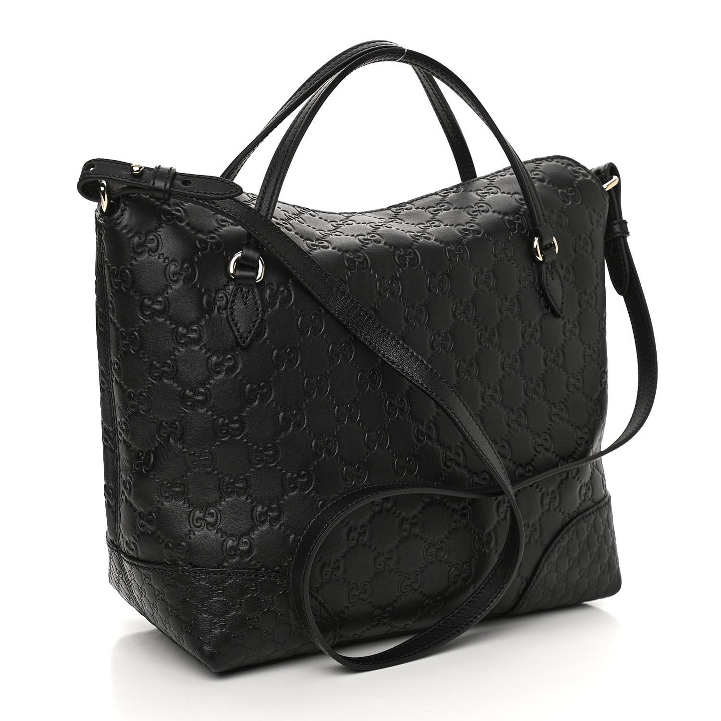 Guccissima Medium Bree Foldover Tote Black