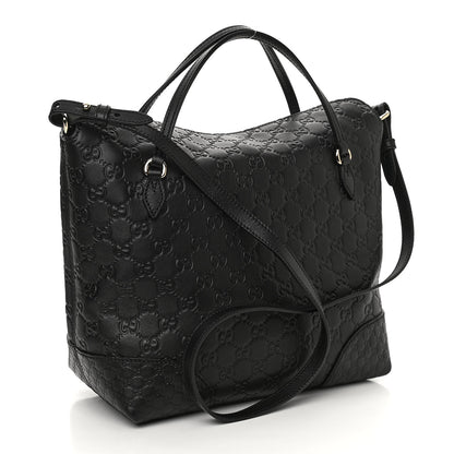 Gucci Guccissima Medium Bree Foldover Tote Black 3 of 11