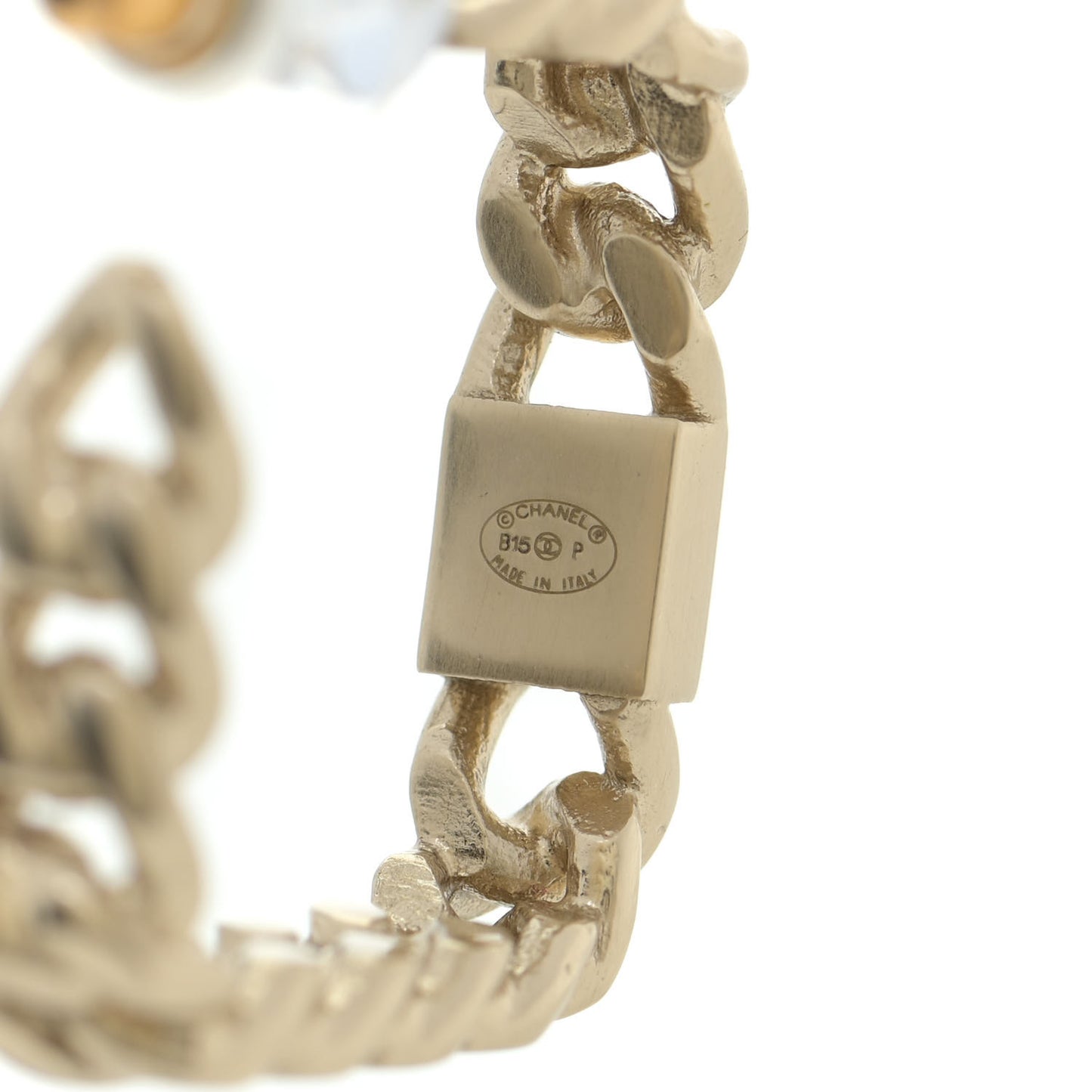 CC Chain Hoop Earrings Gold