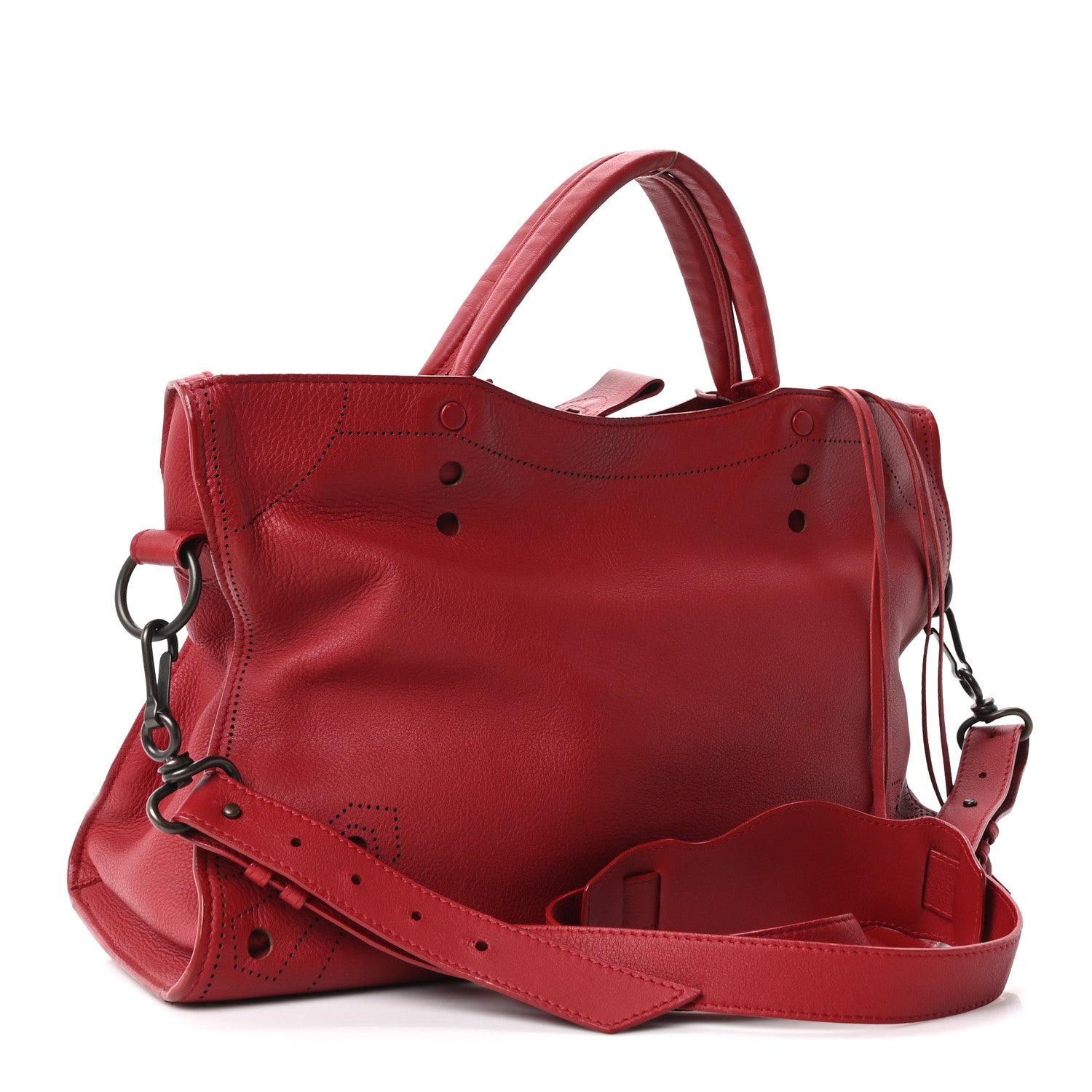Balenciaga Veau Soyeux Perforated Blackout City Rouge Groseille 3 of 10