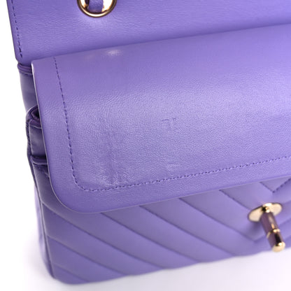 Chanel Lambskin Chevron Quilted Small Double Flap Purple 11 of 13