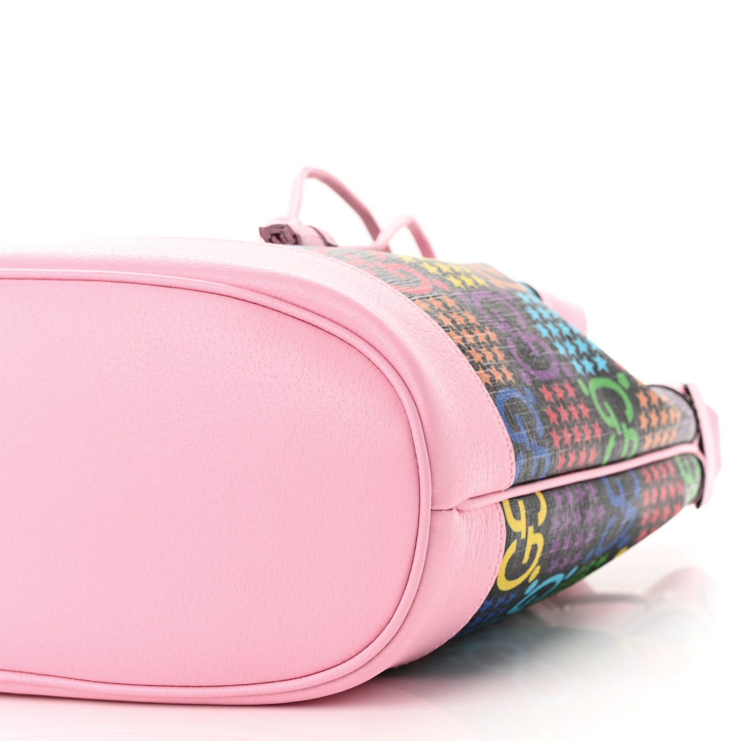 GG Supreme Monogram Psychedelic Bucket Bag Black Multicolor Sugar Pink