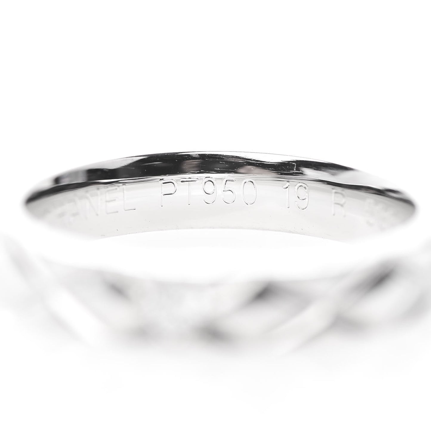 Platinum Diamond Small Matelasse Solitaire Ring 49 4.75