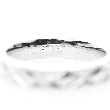 Chanel Platinum Diamond Small Matelasse Solitaire Ring 49 4.75 5 of 5