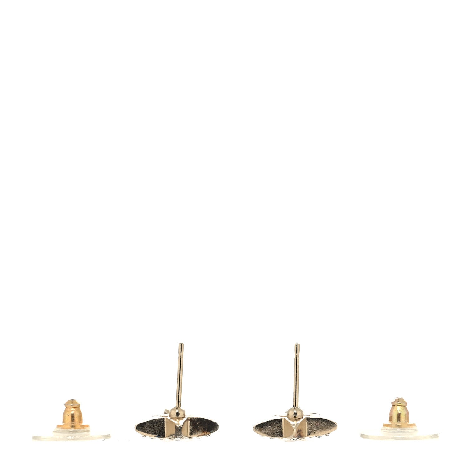 Chanel Crystal CC Star Moon Dangle Earrings Silver Gold 3 of 5