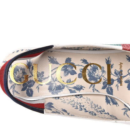 Gucci Calfskin Glitter Web High Heel Slingback Pumps 35 White 7 of 10