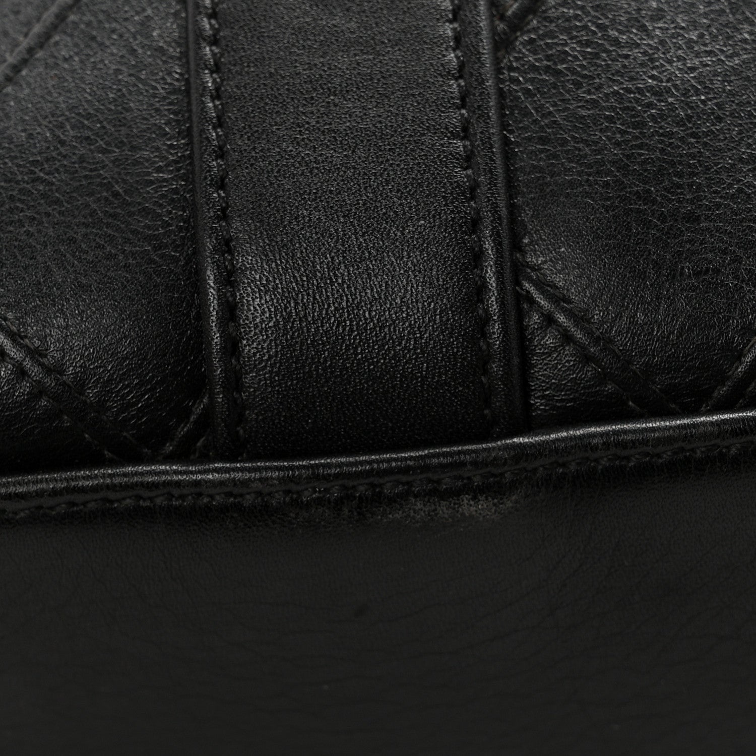Chanel Calfskin Stitched Duffle Travel Bag Black 10 of 11
