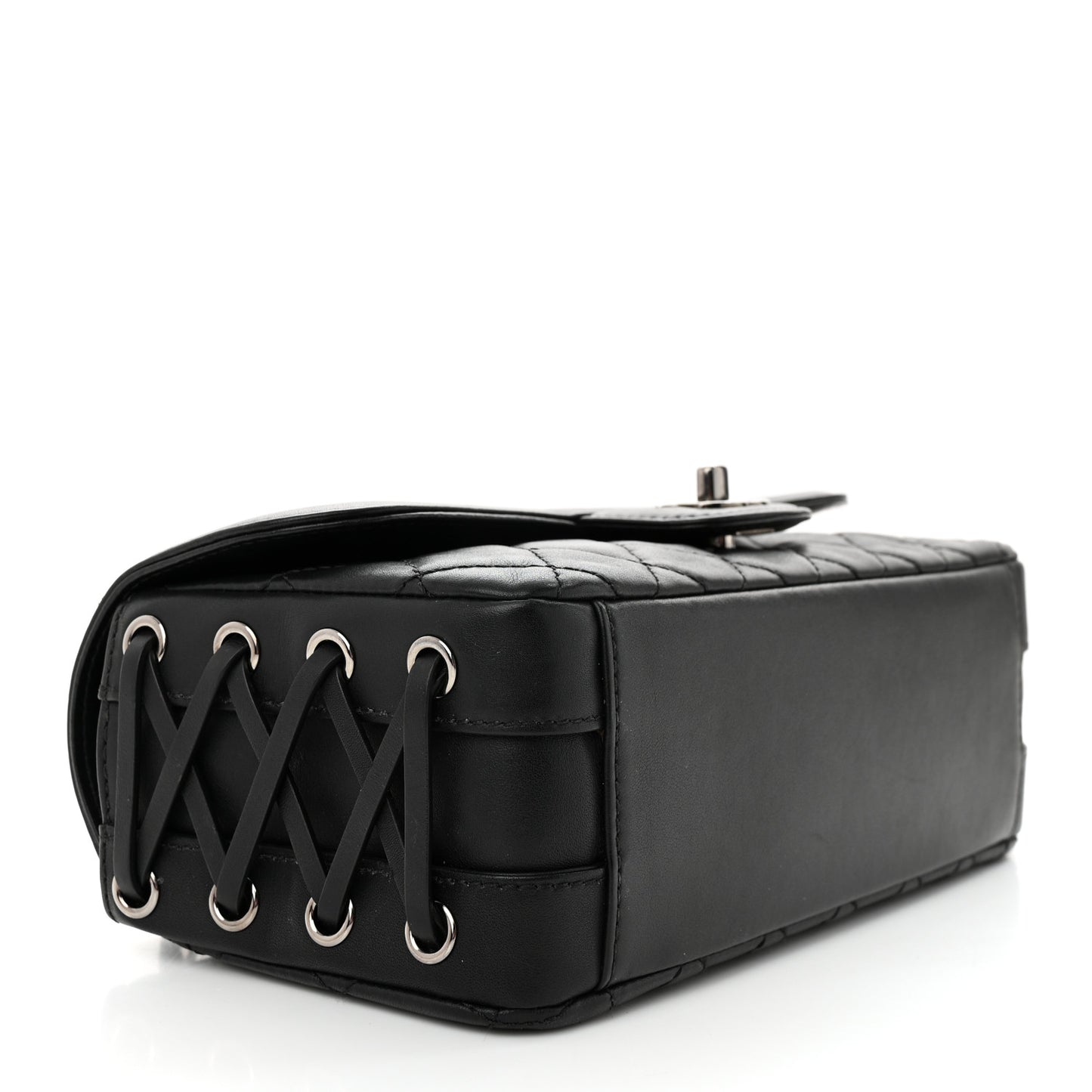 Calfskin Quilted Small Coco Corset Flap Black