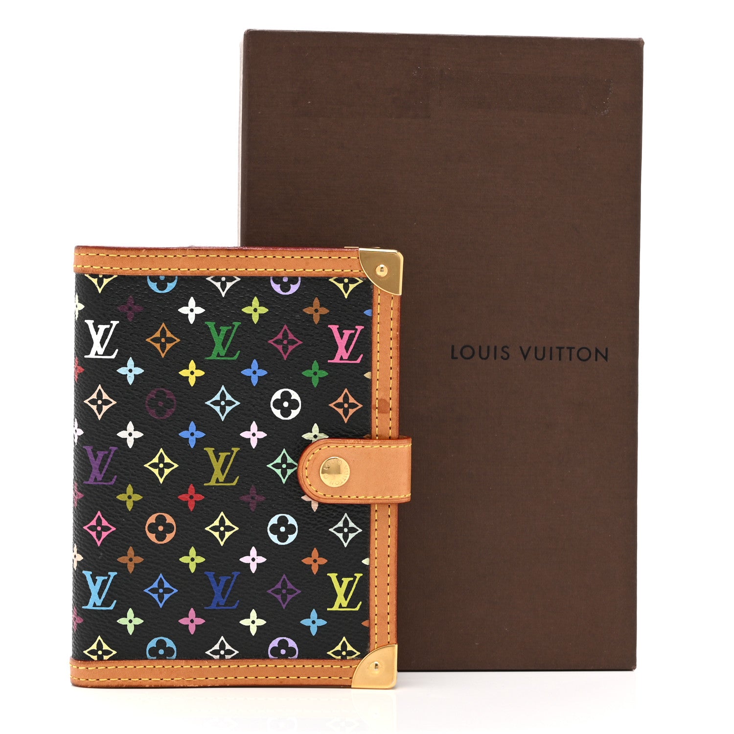Louis Vuitton Monogram Multicolor Small Ring Agenda Cover Black 9 of 9