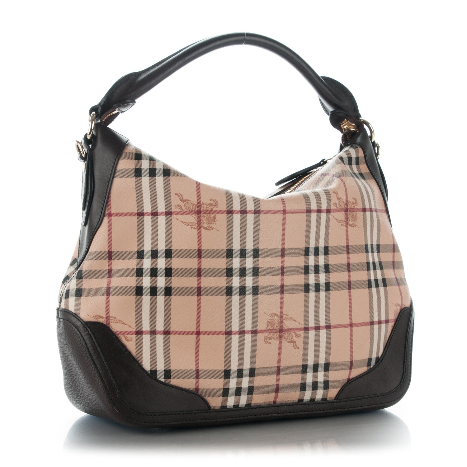 Burberry Haymarket Check Hobo Chocolate 4 of 10
