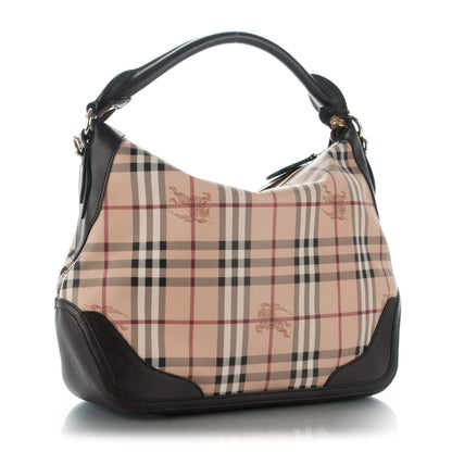 Burberry Haymarket Check Hobo Chocolate 4 of 10