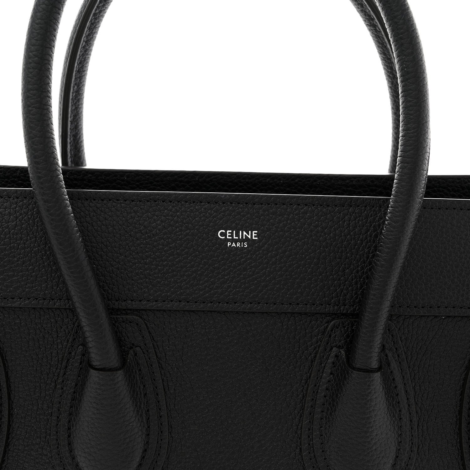 Celine Drummed Calfskin Micro Luggage Black 7 of 11