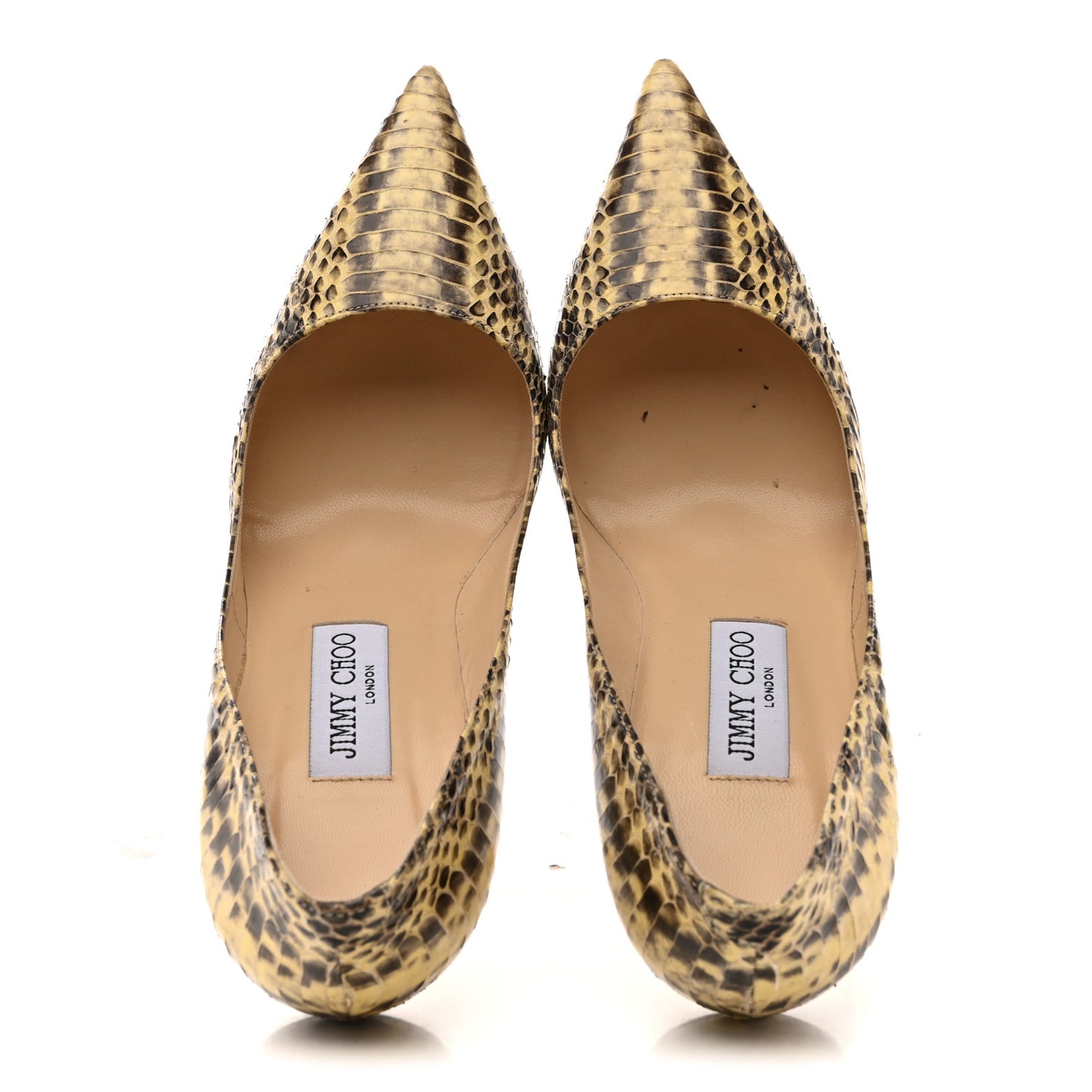 Glossy Panelled Elaphe Abel Pumps 38.5 Buttercup