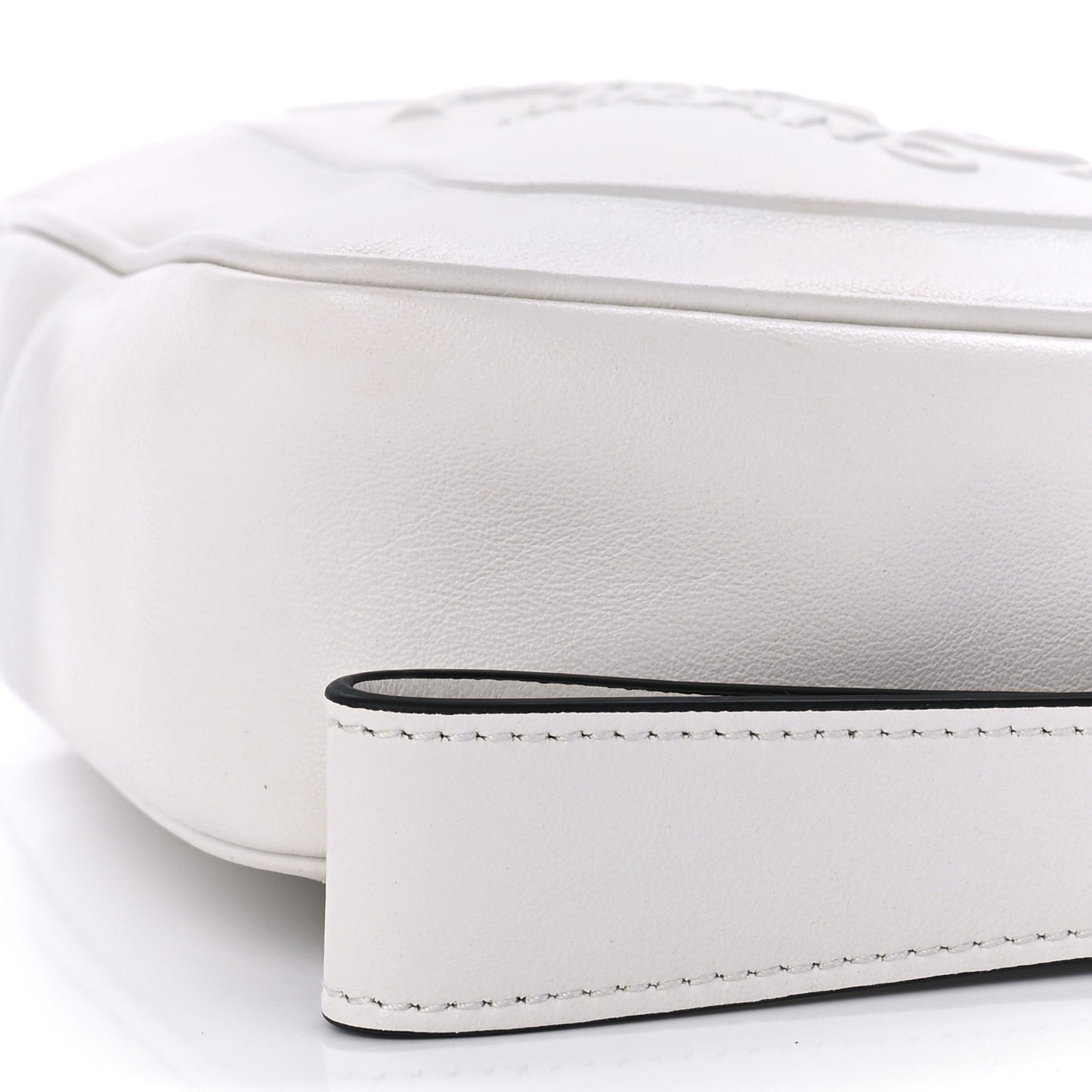 Grace Lux Triangle Logo Embossed Triangle Wristlet Pouch White