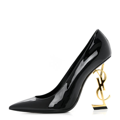 Saint Laurent Patent Opyum 110 Pumps 38 Black Gold 1 of 9