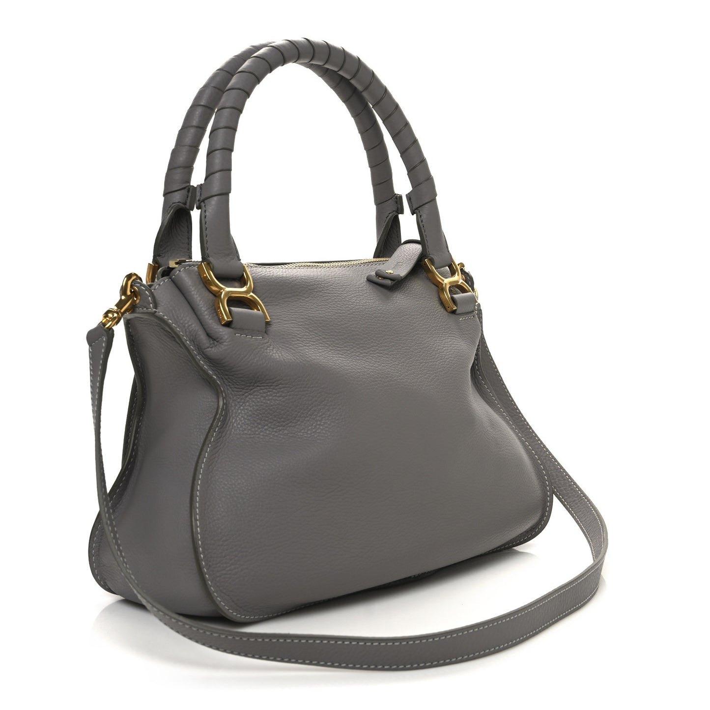 Calfskin Medium Marcie Satchel Cashmere Grey