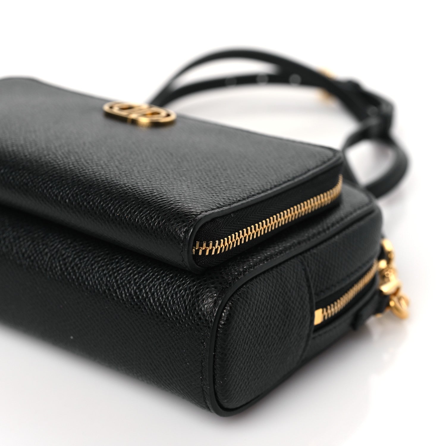 Christian Dior Grained Calfskin Caro Double Pouch Black 9 of 9