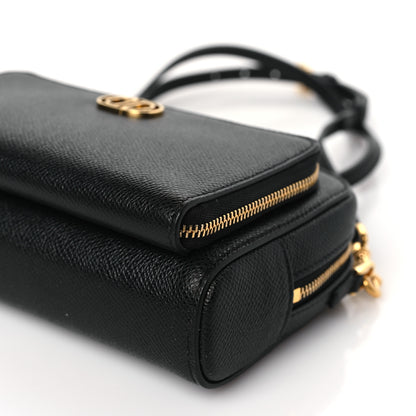 Christian Dior Grained Calfskin Caro Double Pouch Black 9 of 9