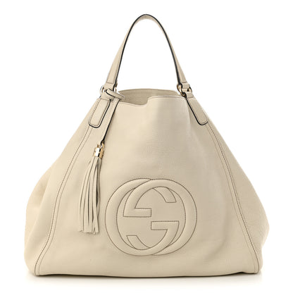 Gucci Pebbled Calfskin Large Soho Shoulder Bag Off White 1 of 12
