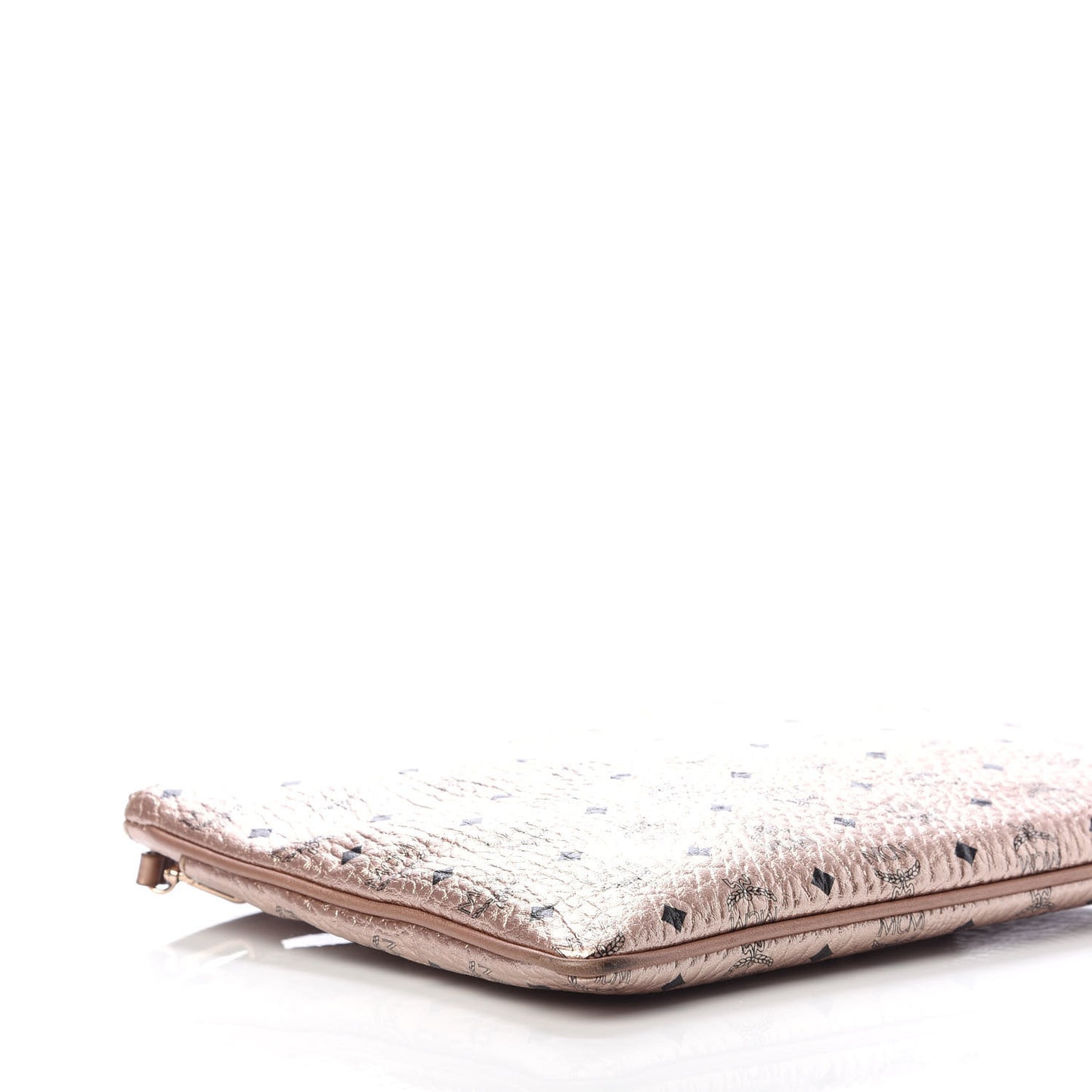 Metallic Visetos Medium Crossbody Pouch Champagne