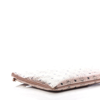 MCM Metallic Visetos Medium Crossbody Pouch Champagne 6 of 10