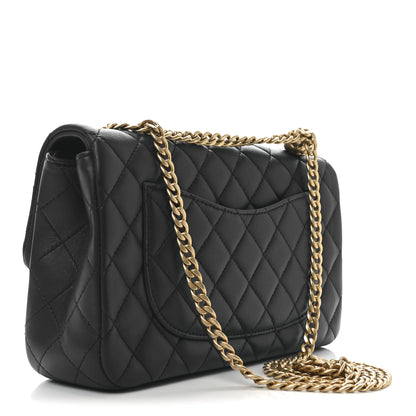 Chanel Lambskin Quilted Small Sweet Camellia Flap Navy 3 of 10