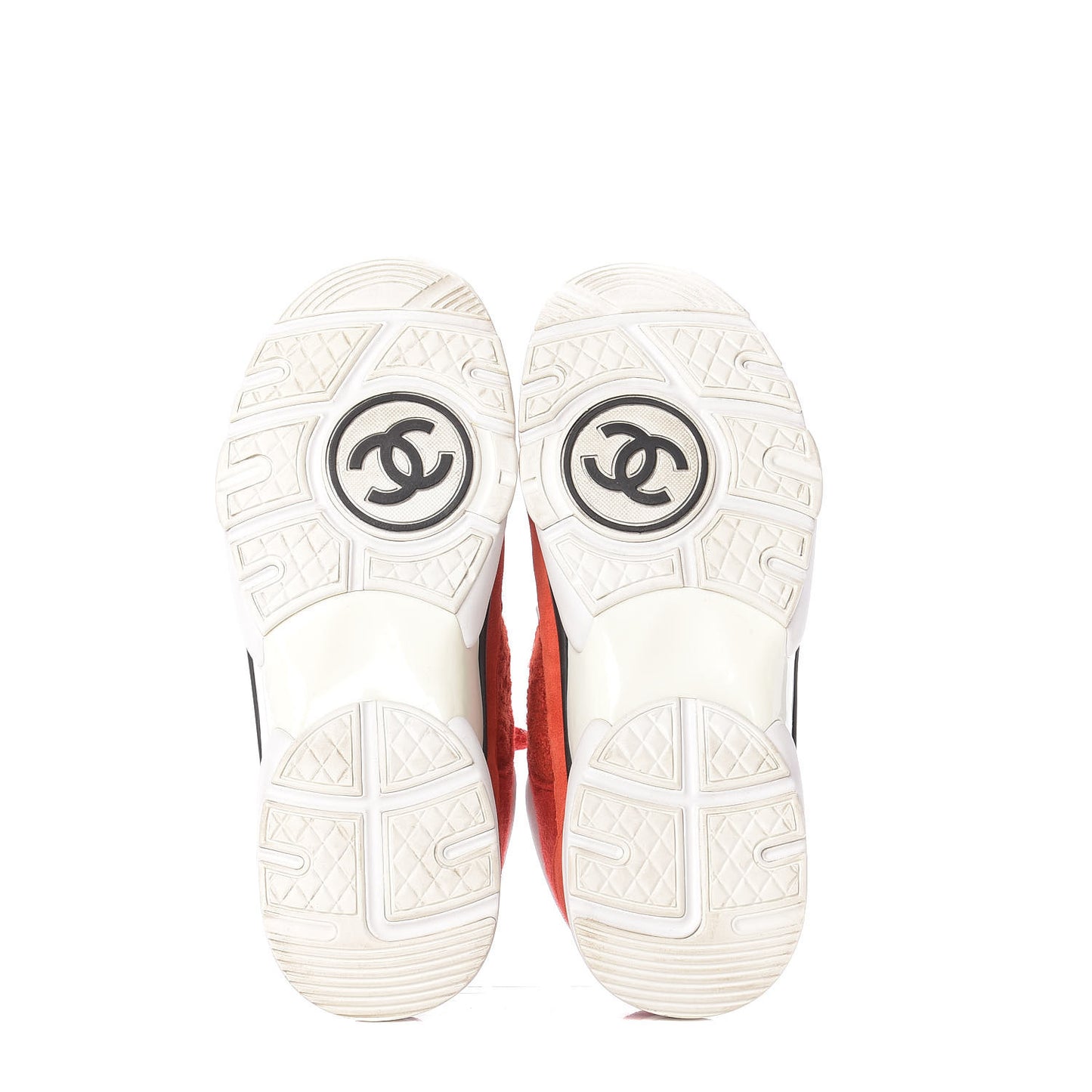 Tweed Suede Felt CC Sneakers 39 Red