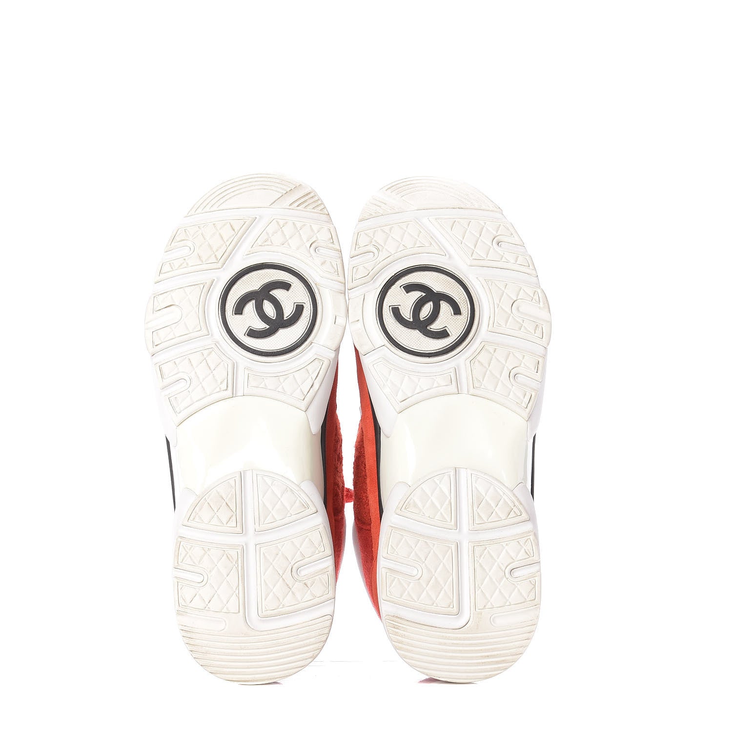 Chanel Tweed Suede Felt CC Sneakers 39 Red 6 of 11