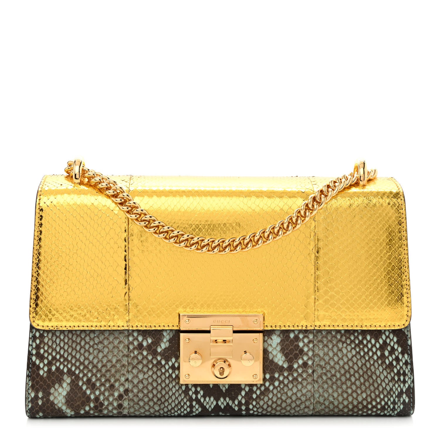 Gucci Metallic Snakeskin Medium Padlock Shoulder Bag Multicolor Multicolor Multicolor 1 of 15