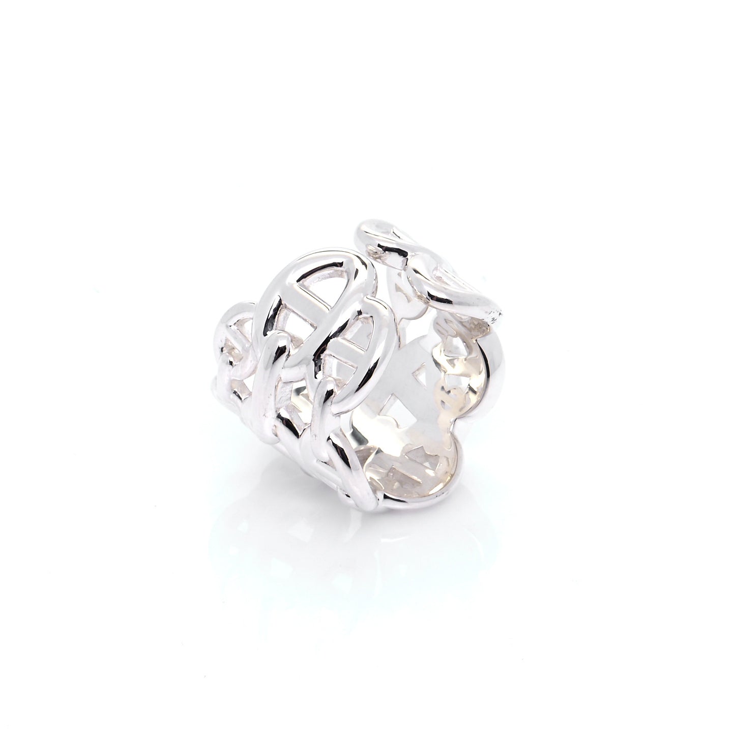 Sterling Silver GM Chaine d'Ancre Enchainee Band Ring 52 6