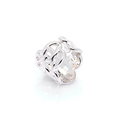 Hermes Sterling Silver GM Chaine d'Ancre Enchainee Band Ring 52 6 4 of 6