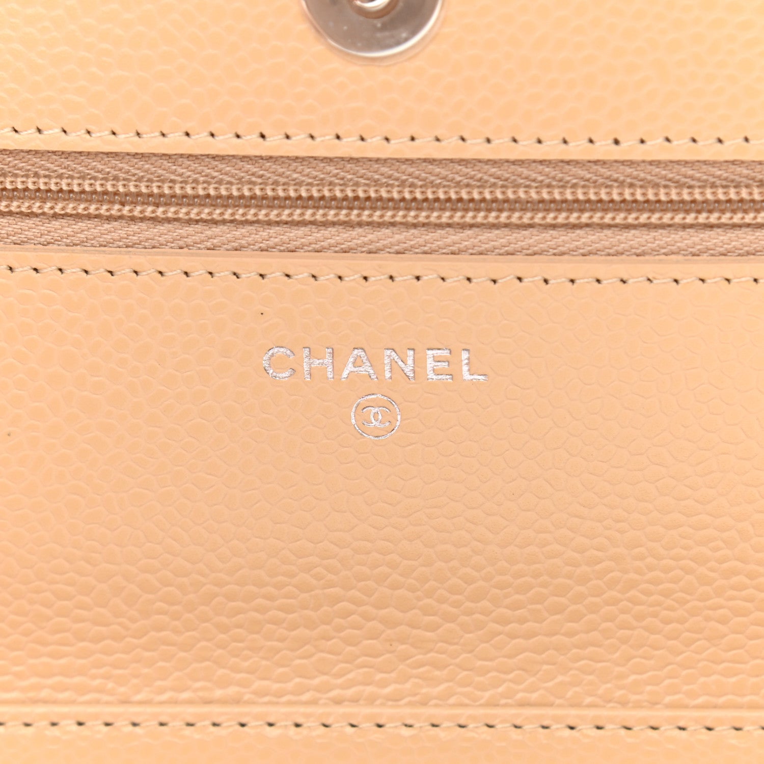 Chanel Caviar Quilted Wallet On Chain WOC Beige 7 of 10
