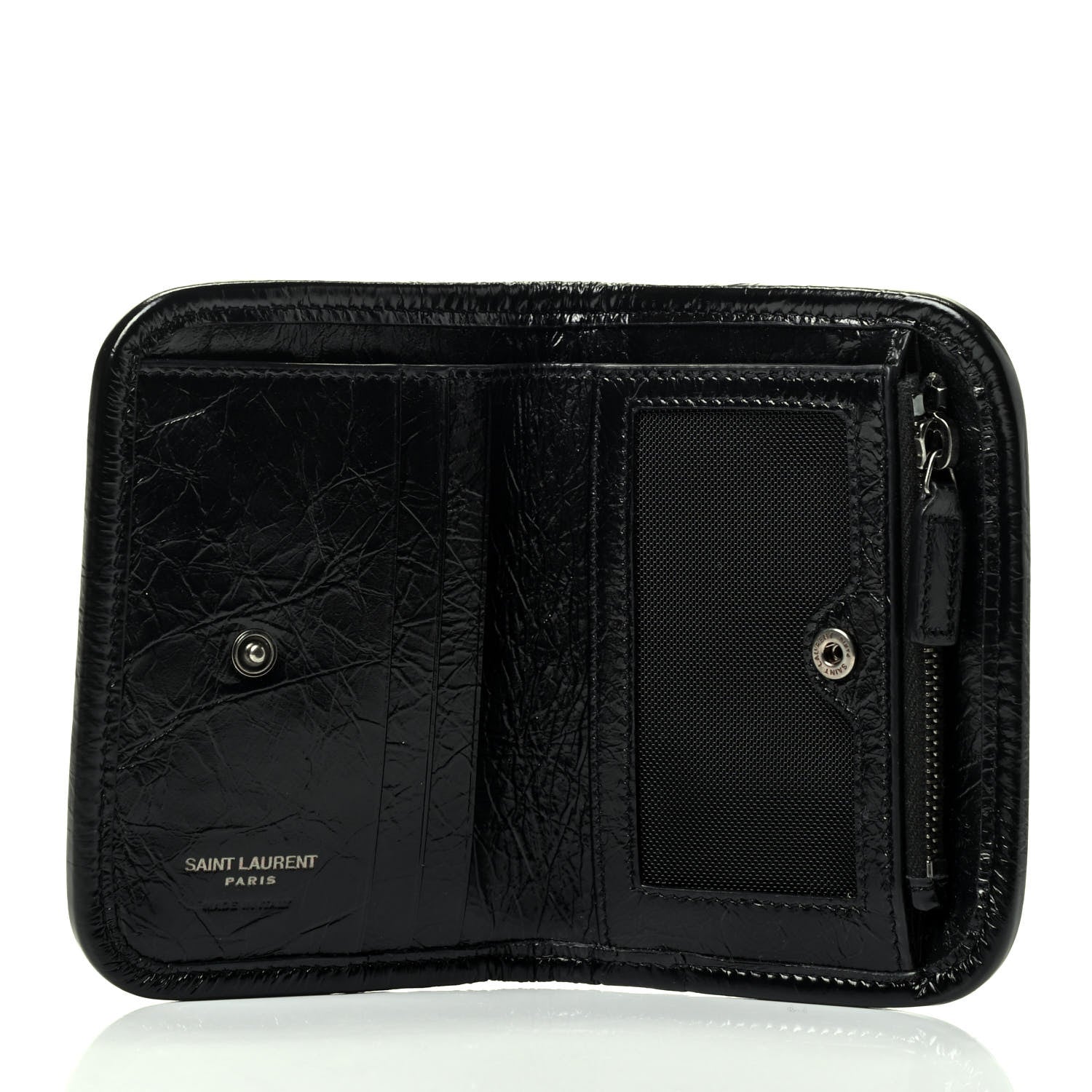 Saint Laurent Crinkled Calfskin Matelasse Monogram Niki Card Holder Black 4 of 4